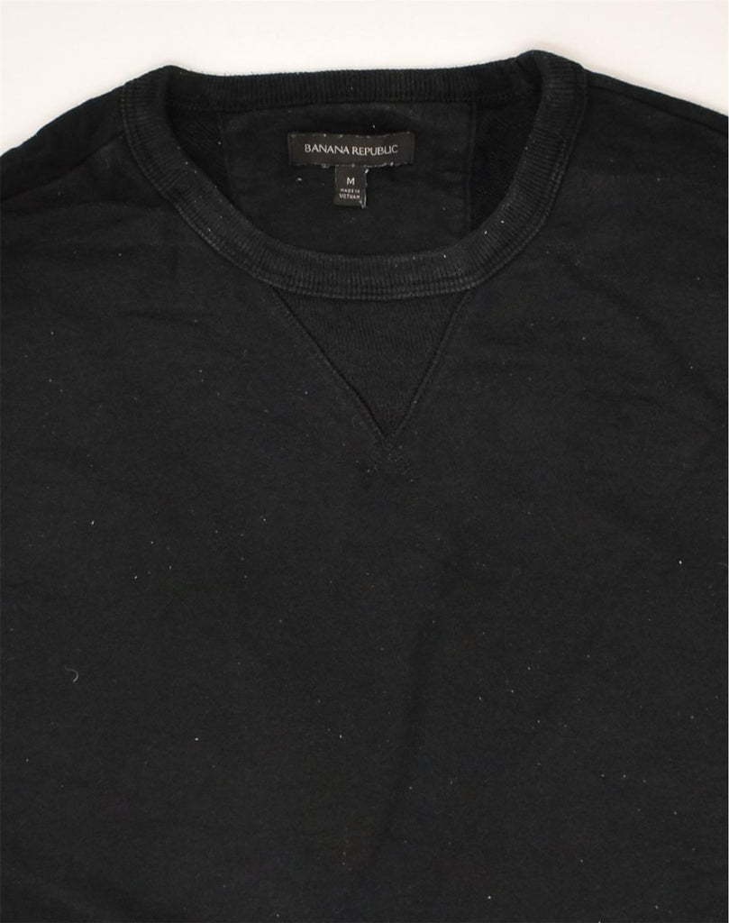 BANANA REPUBLIC Mens Sweatshirt Jumper Medium Black Cotton | Vintage Banana Republic | Thrift | Second-Hand Banana Republic | Used Clothing | Messina Hembry 