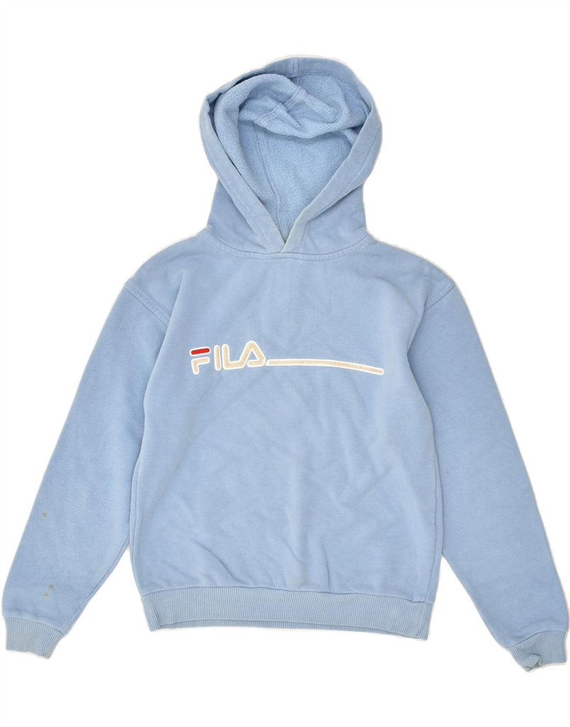 FILA Boys Graphic Hoodie Jumper 6-7 Years Blue Cotton | Vintage Fila | Thrift | Second-Hand Fila | Used Clothing | Messina Hembry 