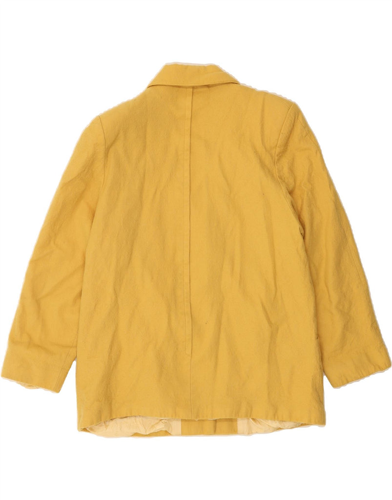 DORENE Womens 3/4 Sleeve 3 Button Blazer Jacket UK 18 XL Yellow New Wool Vintage Dorene and Second-Hand Dorene from Messina Hembry 
