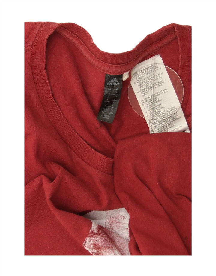 Adidas Mens Graphic T-Shirt Top Large Red Cotton