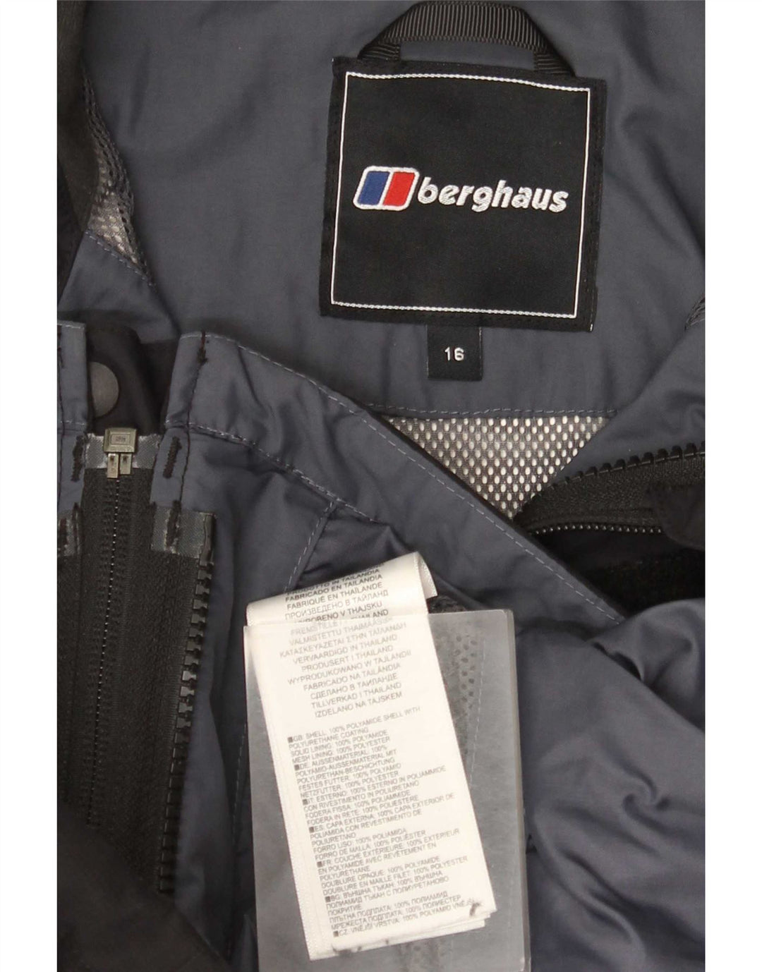 Berghaus Womens Hooded Rain Jacket UK 16 Large Black Polyamide