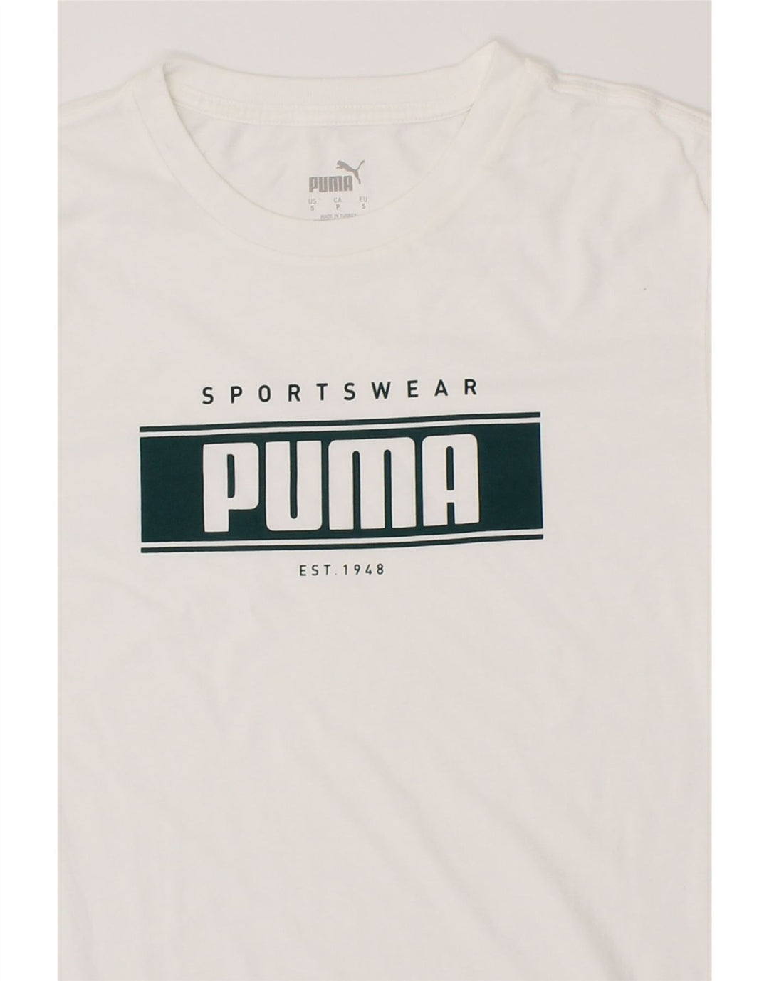 PUMA Mens Graphic T-Shirt Top Small White Cotton Vintage Puma and Second-Hand Puma from Messina Hembry 