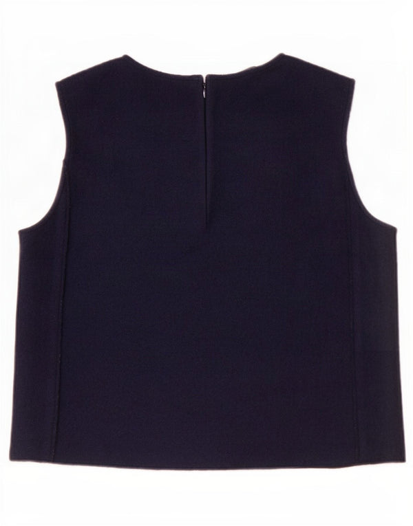 Cos Womens Sleeveless Blouse Top EU 38 Medium Navy Blue Wool