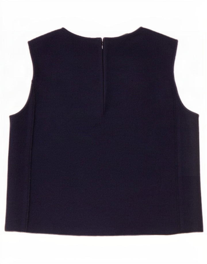 Cos Womens Sleeveless Blouse Top EU 38 Medium Navy Blue Wool