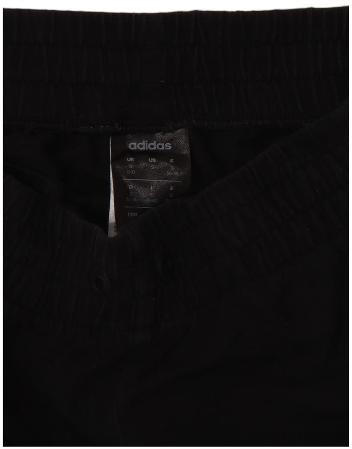 ADIDAS Womens Tracksuit Trousers Joggers UK 8/10 Small  Black Cotton