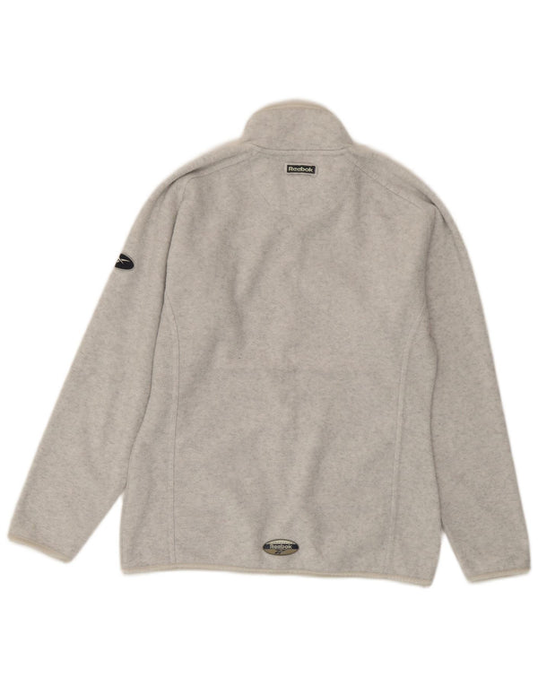 Reebok Womens Fleece Jacket UK 10 Small Grey Flecked Polyester