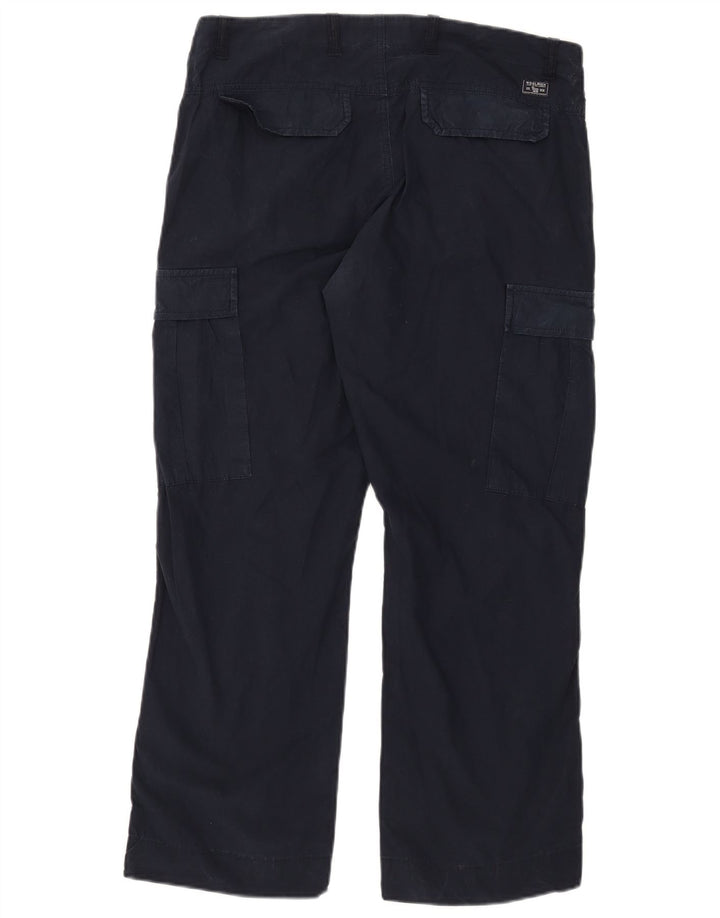 Woolrich Mens Straight Cargo Trousers W34 L27 Navy Blue