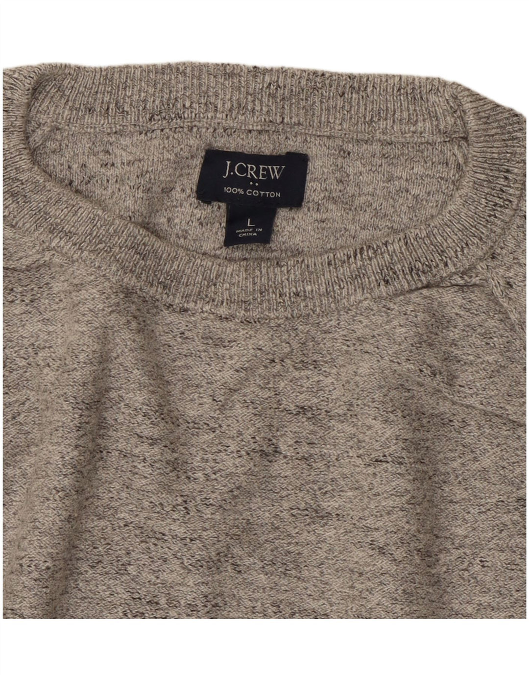 J. Crew Mens Crew Neck Jumper Sweater Large Grey Flecked Cotton