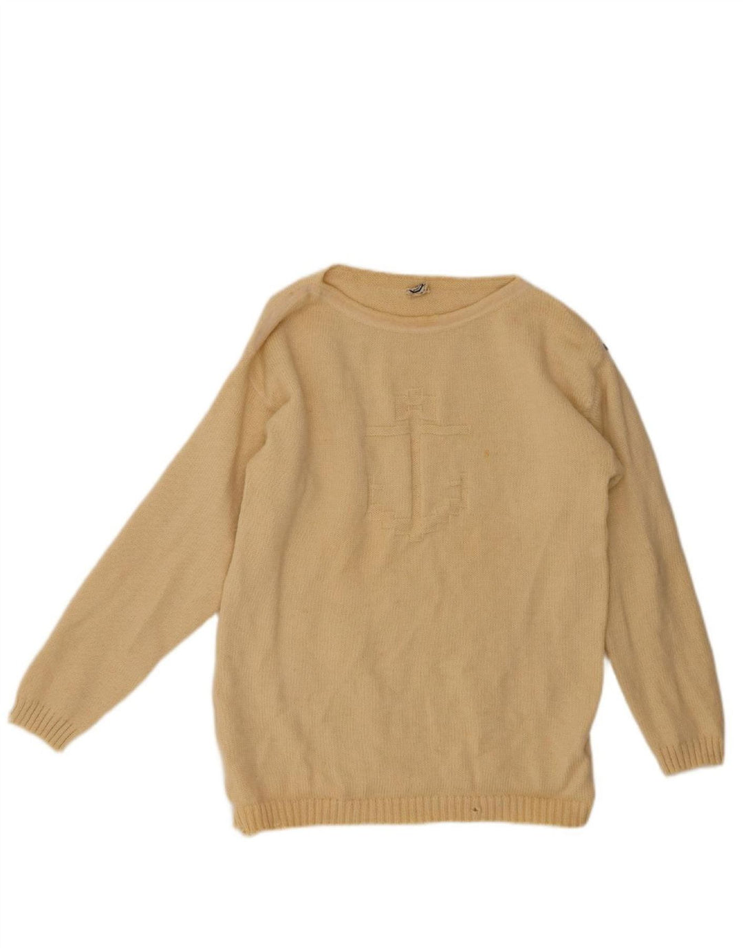 MARINA YACHTING Mens Boat Neck Jumper Sweater Medium Beige