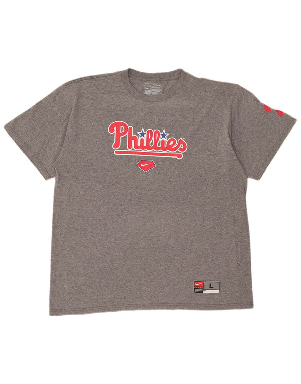 Nike Mens Philadelphia Phillies Graphic T-Shirt Top Large Grey Cotton