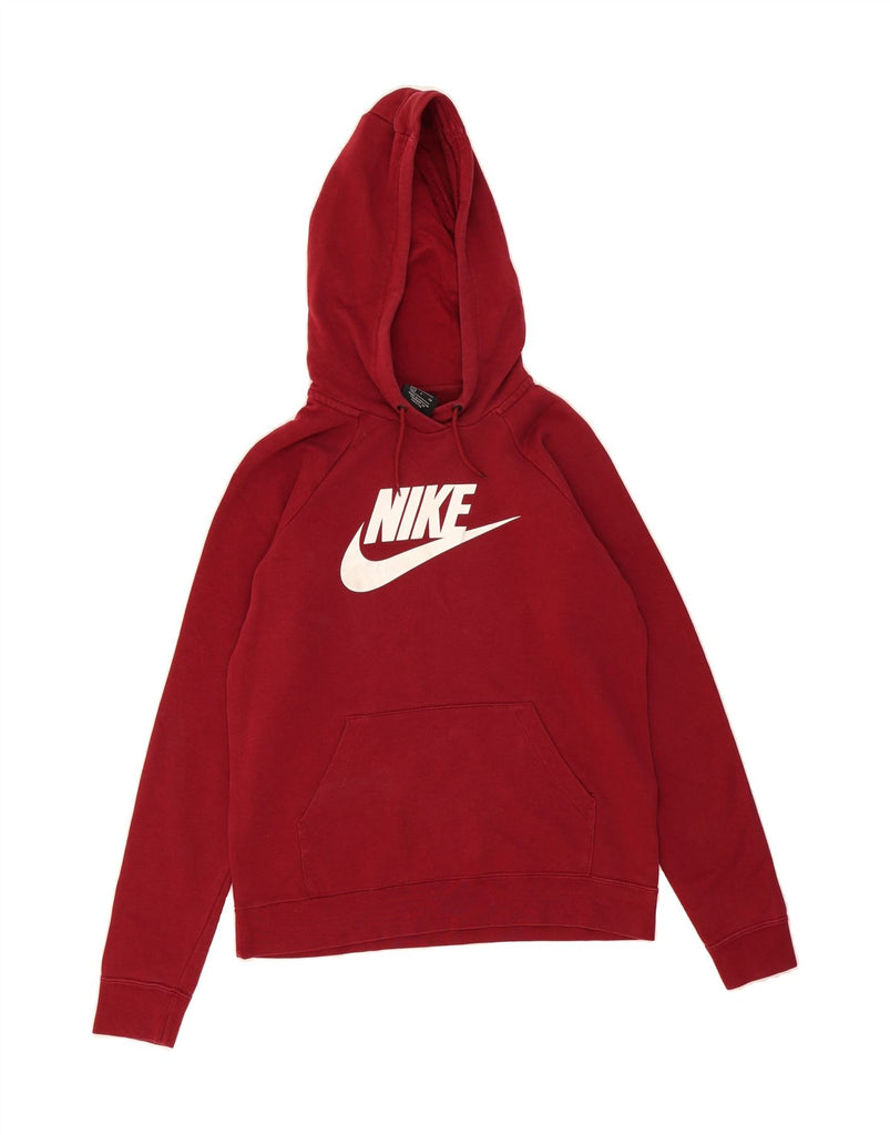 NIKE Mens Graphic Hoodie Jumper Small Burgundy Cotton Vintage Nike and Second-Hand Nike from Messina Hembry 