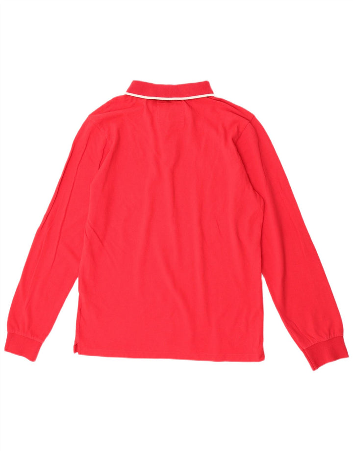 North Sails Mens Long Sleeve Polo Shirt Large Red Cotton