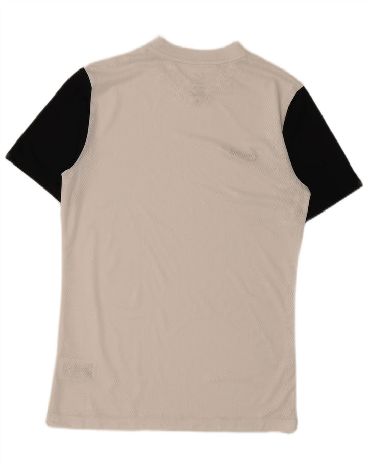 Nike Mens Dri Fit Slim T-Shirt Top Medium White Colourblock Polyester
