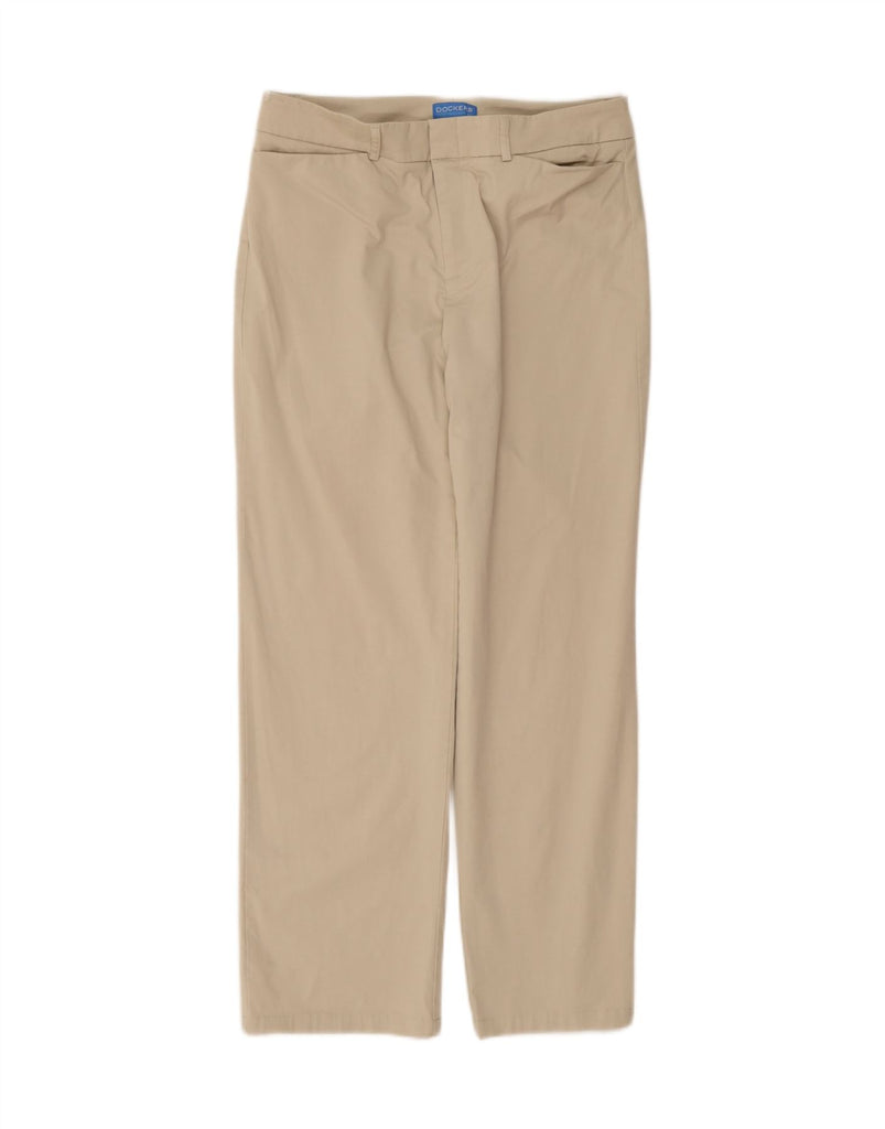 DOCKERS Womens Straight Casual Trousers US 12 Large W32 L30 Beige Cotton Vintage Dockers and Second-Hand Dockers from Messina Hembry 