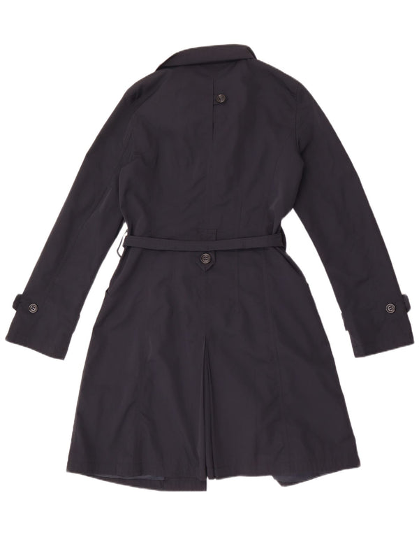 Max & Co. Womens Trench Coat UK 8 Small Navy Blue Polyamide