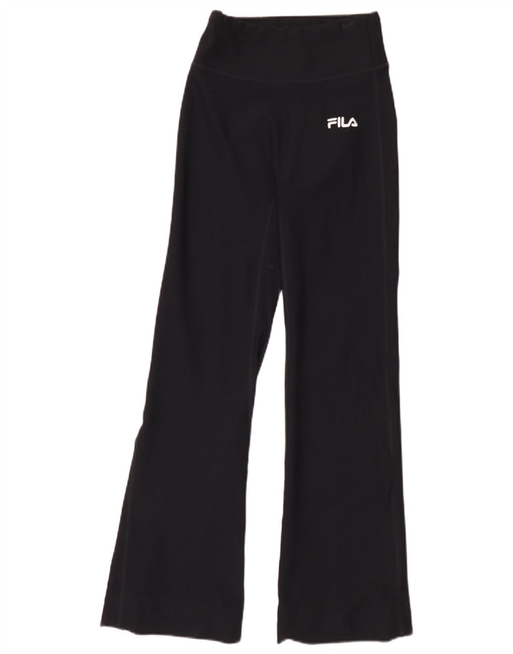 Fila Womens Tracksuit Trousers UK 10 Small  Black Nylon