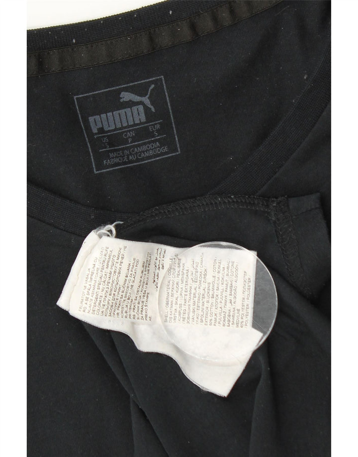 Puma Mens T-Shirt Top Small Black Flecked Cotton