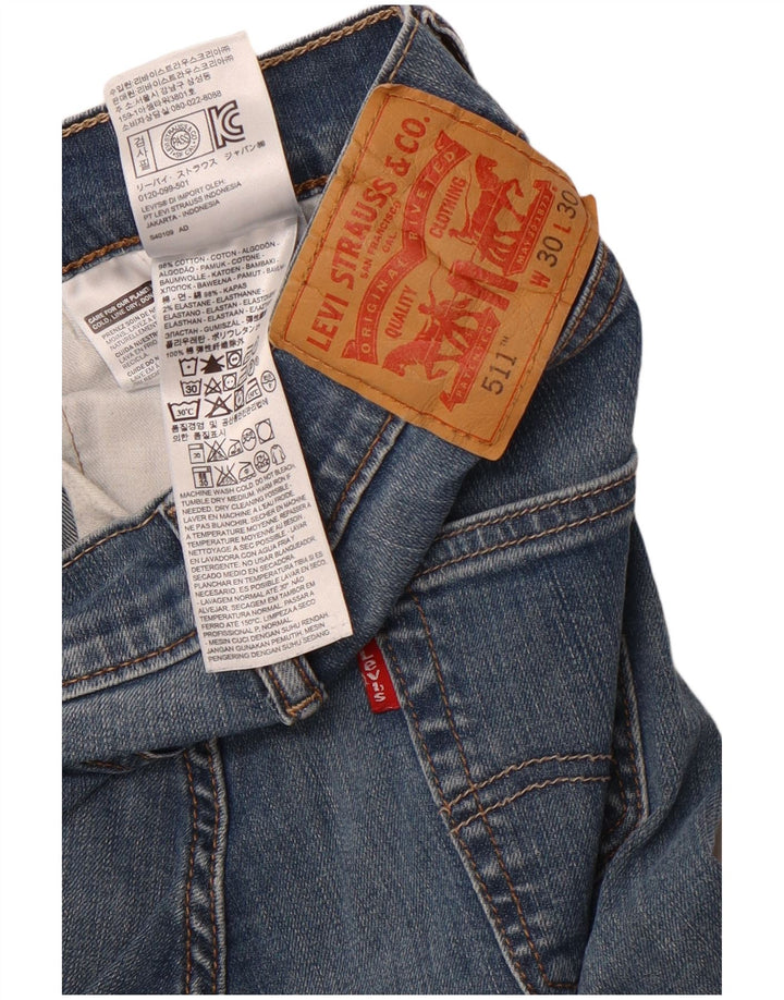 Levi's Mens 511 Slim Jeans W30 L30 Blue Cotton