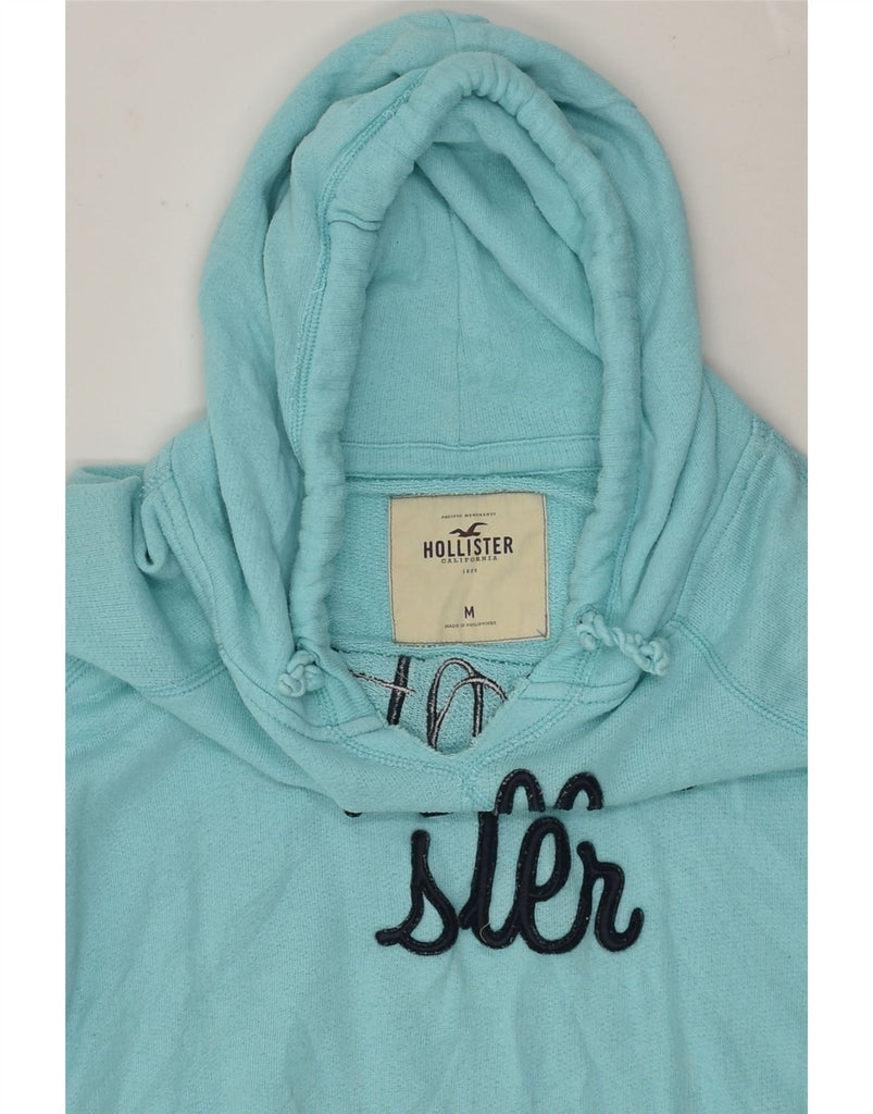 HOLLISTER Womens Loose Fit Graphic Hoodie Jumper UK 14 Medium Turquoise | Vintage Hollister | Thrift | Second-Hand Hollister | Used Clothing | Messina Hembry 