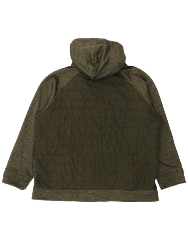 Reebok Mens Hooded Padded Jacket UK 46 3XL Green Flecked