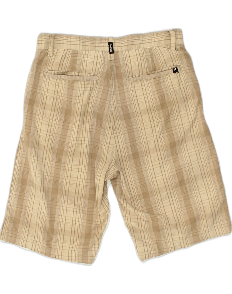 HURLEY Mens Chino Shorts W30 Medium Beige Check Cotton | Vintage Hurley | Thrift | Second-Hand Hurley | Used Clothing | Messina Hembry 