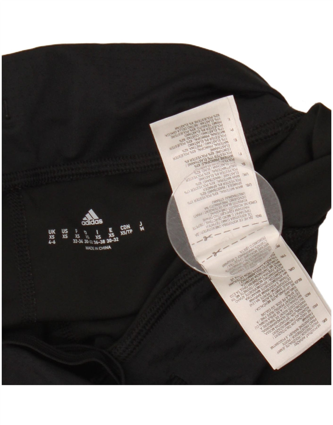 ADIDAS Womens Capri Leggings UK 4/6 XS  Black Polyester