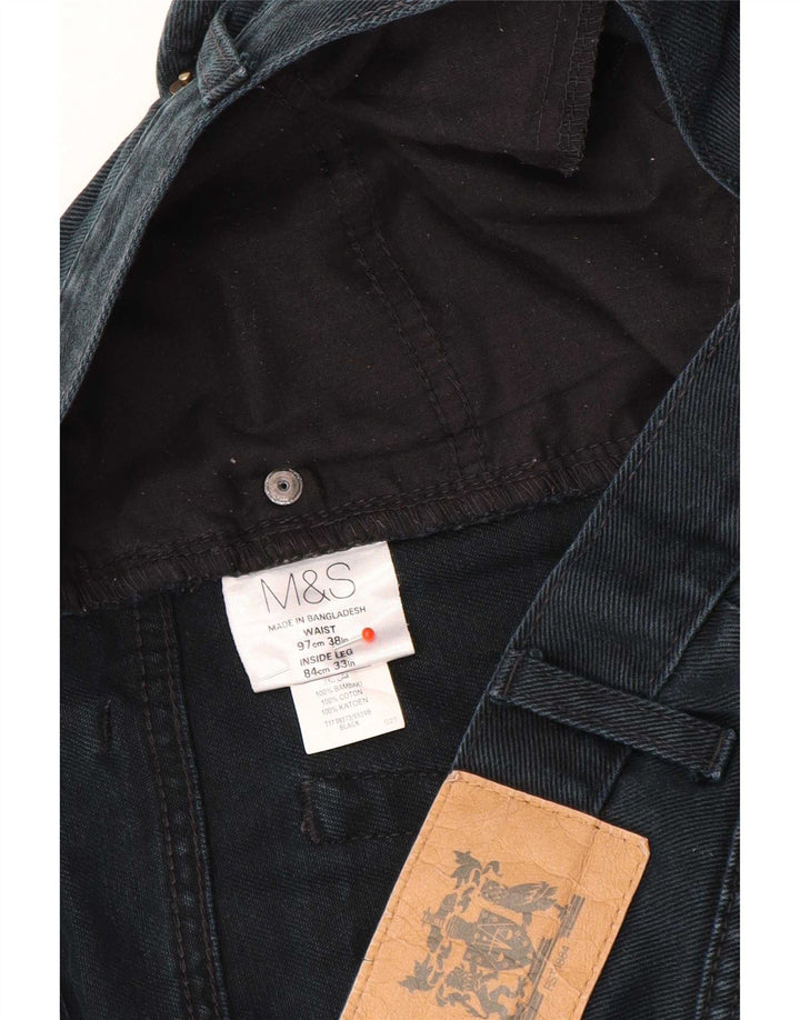 Marks & Spencer Mens Straight Jeans W38 L33 Black Cotton