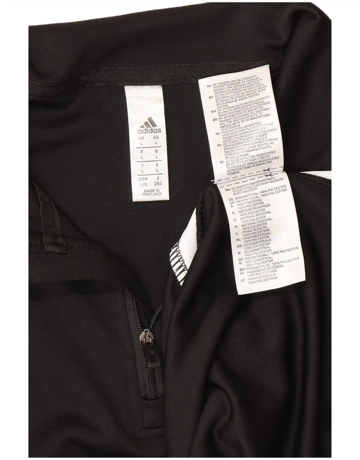 ADIDAS Mens Aeroready Pullover Tracksuit Top Large Black Colourblock