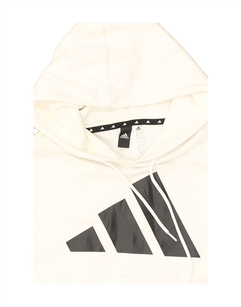 ADIDAS Womens Oversized Graphic Hoodie Jumper UK 12/14  Medium White | Vintage Adidas | Thrift | Second-Hand Adidas | Used Clothing | Messina Hembry 