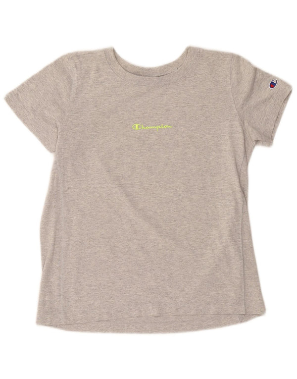 Champion Womens T-Shirt Top UK 6 XS Grey Flecked Cotton