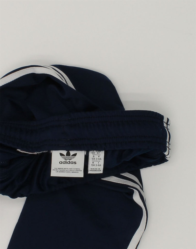 ADIDAS Boys Tracksuit Trousers Joggers 3-4 Years Navy Blue Polyester | Vintage Adidas | Thrift | Second-Hand Adidas | Used Clothing | Messina Hembry 