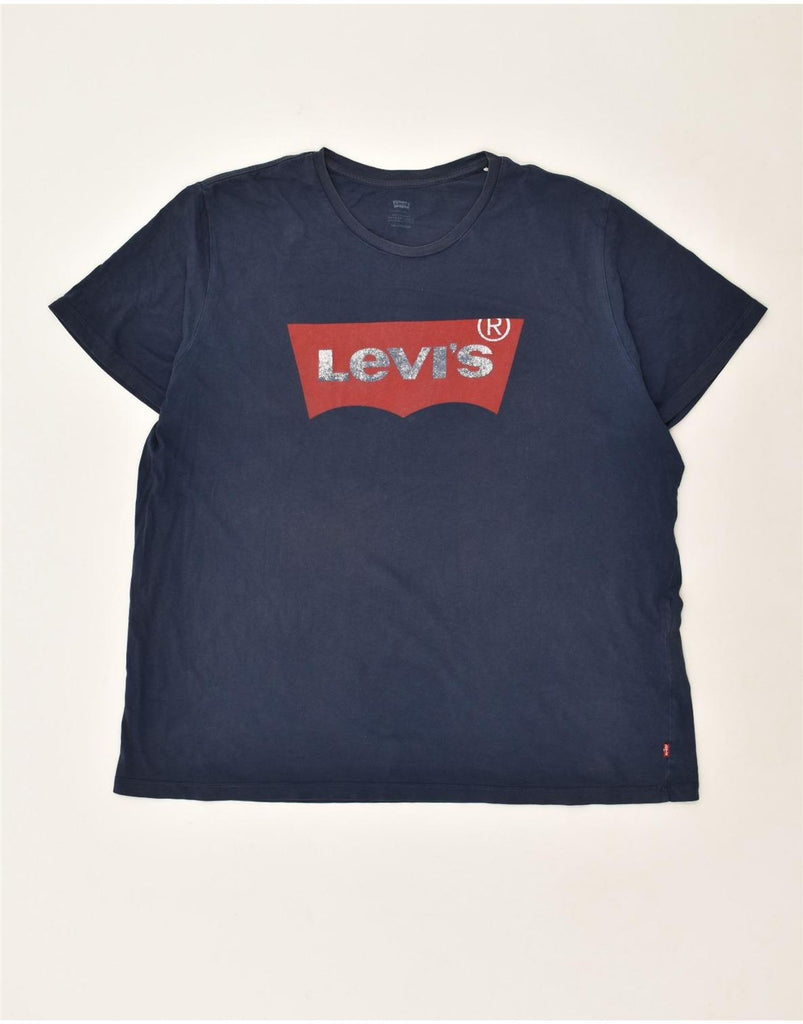 LEVI'S Mens Graphic T-Shirt Top 2XL Navy Blue | Vintage Levi's | Thrift | Second-Hand Levi's | Used Clothing | Messina Hembry 