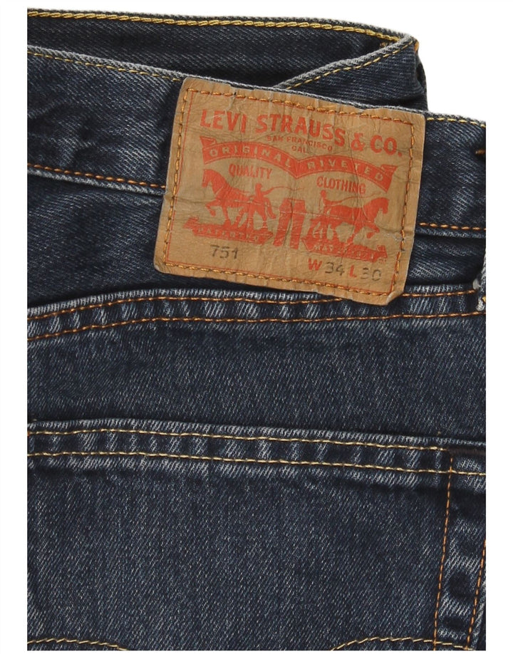 Levi's Mens 751 Straight Jeans W34 L27 Blue Cotton