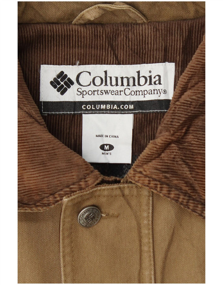 Columbia Mens Bomber Jacket UK 38 Medium Beige Cotton