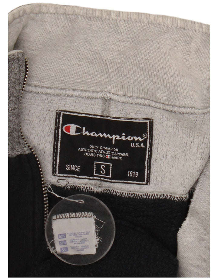 Champion Mens Tracksuit Top Jacket Small Black Colourblock Cotton
