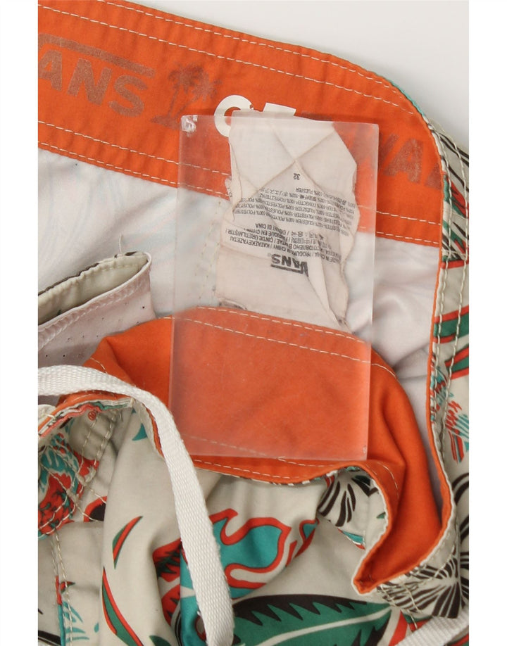 Vans Mens Swimming Shorts Medium White Floral Polyester