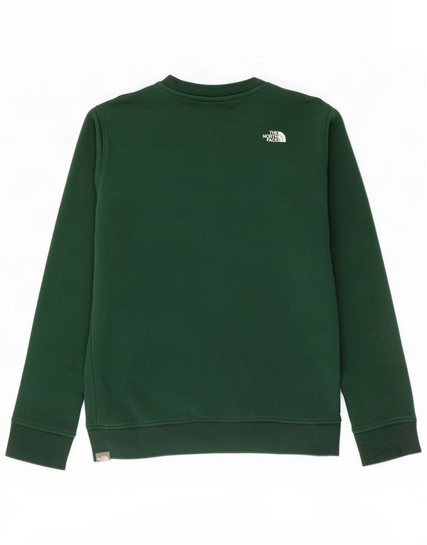The North Face Boys Graphic Sweatshirt Jumper 14-15 Years XL Green Cotton