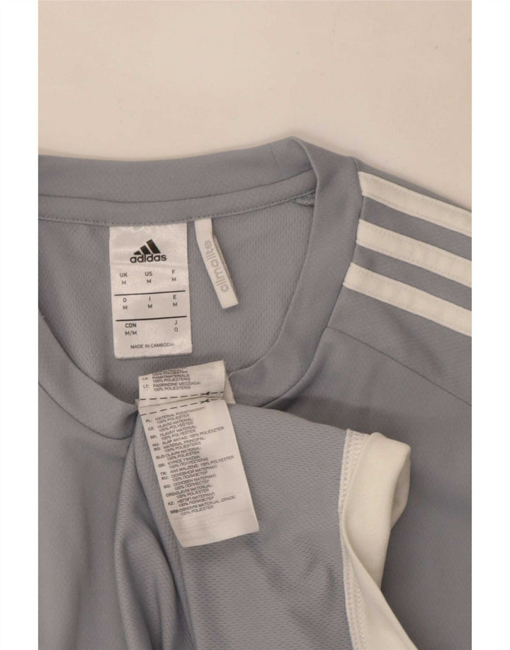Adidas Mens Climalite T-Shirt Top Medium Grey Colourblock Polyester