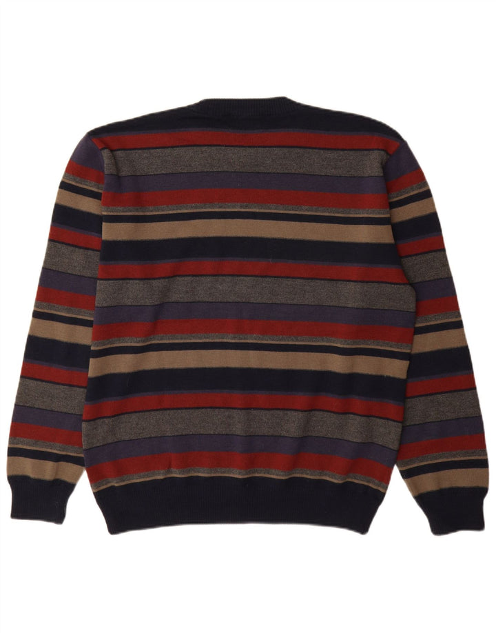 Marks & Spencer Mens Crew Neck Jumper Sweater Medium Multicoloured Striped