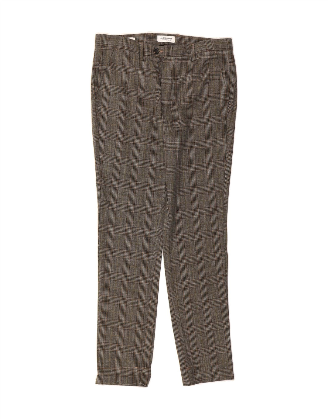 JACK & JONES Mens Slim Suit Trousers W32 L32 Grey Check Vintage Jack & Jones and Second-Hand Jack & Jones from Messina Hembry 