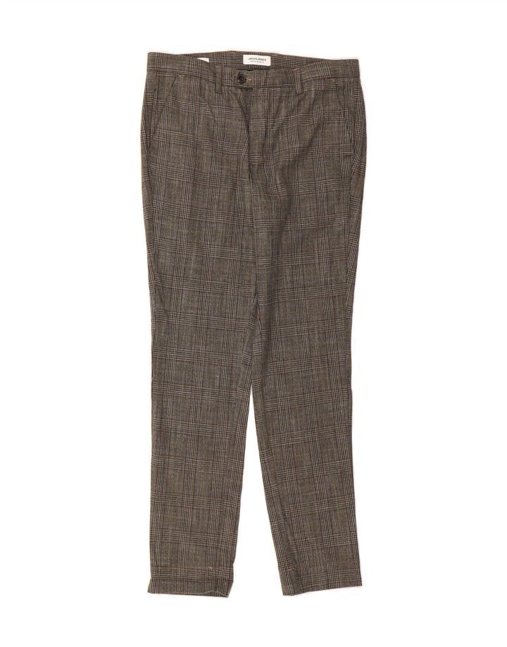 JACK & JONES Mens Slim Suit Trousers W32 L32 Grey Check Vintage Jack & Jones and Second-Hand Jack & Jones from Messina Hembry 