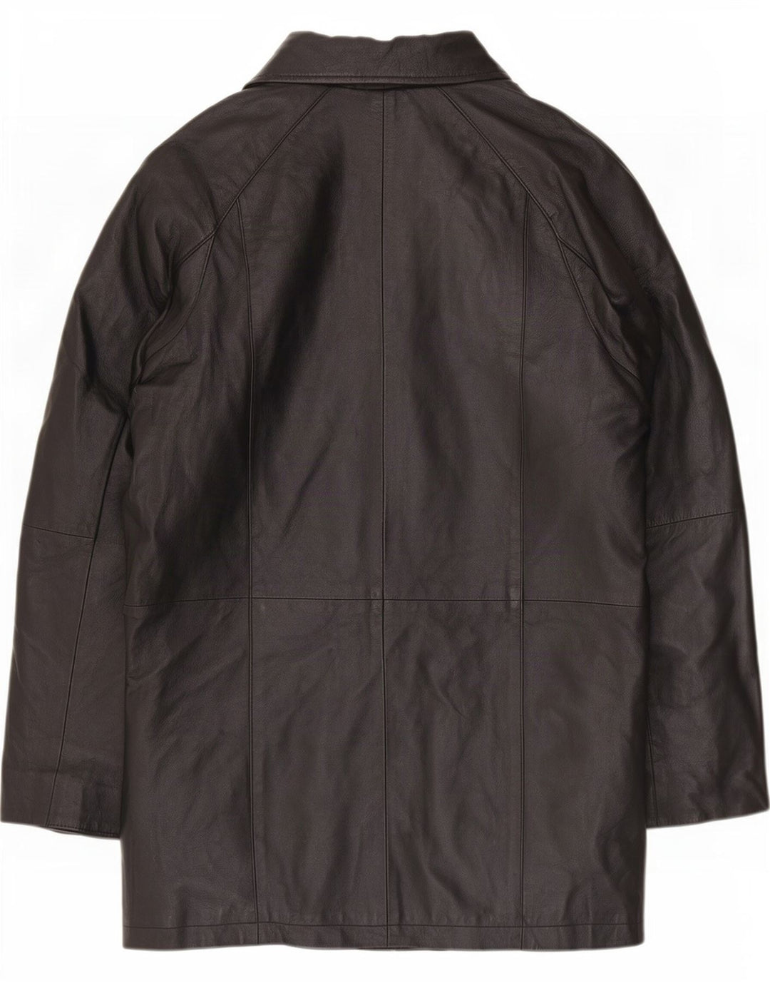 Milan Womens Leather Coat UK 12 Medium Black Floral