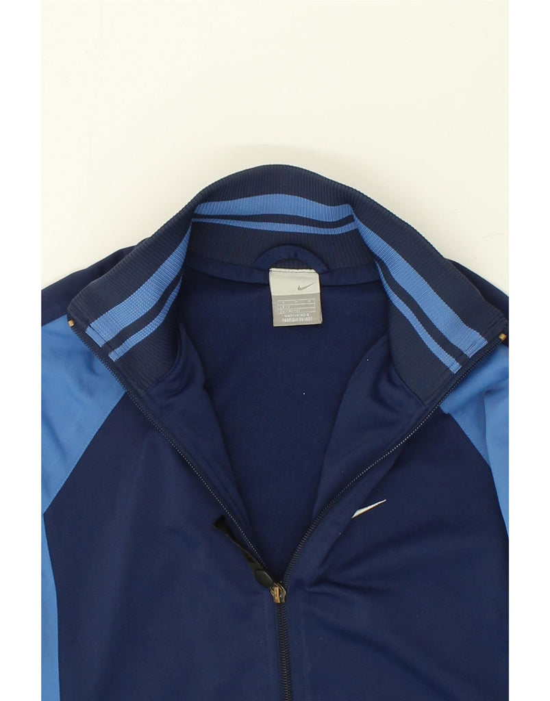 NIKE Boys Tracksuit Top Jacket 11-12 Years Medium Navy Blue Colourblock Vintage Nike and Second-Hand Nike from Messina Hembry 