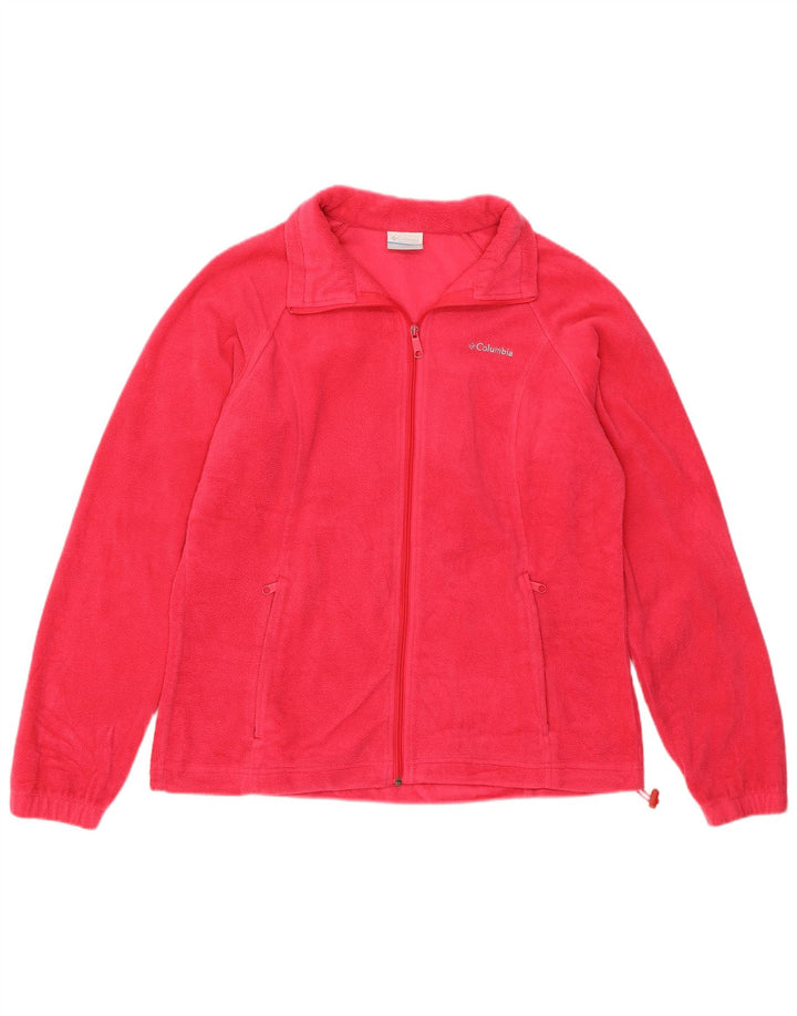 COLUMBIA Womens Fleece Jacket UK 16 Large Pink Polyester