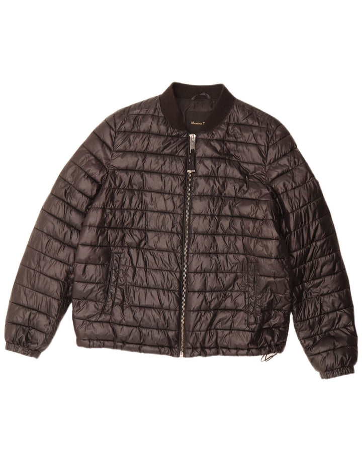 Massimo Dutti Womens Padded Jacket UK 16 Large Black Polyester