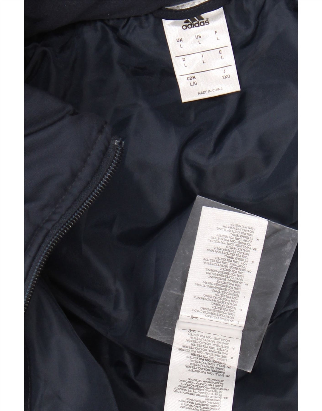 Adidas Mens FC Bayern Munchen Padded Coat UK 40 Large Navy Blue Polyester