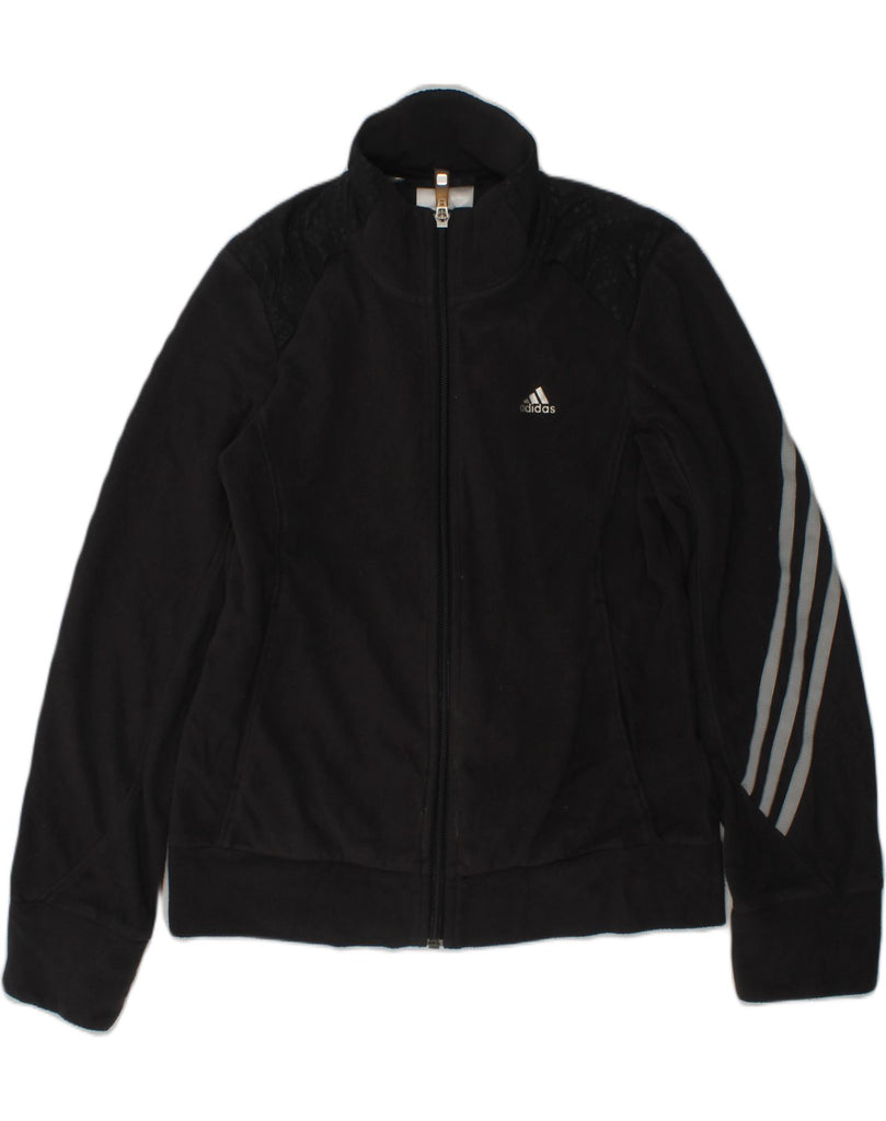 ADIDAS Girls Fleece Jacket 11-12 Years Black Polyester | Vintage Adidas | Thrift | Second-Hand Adidas | Used Clothing | Messina Hembry 