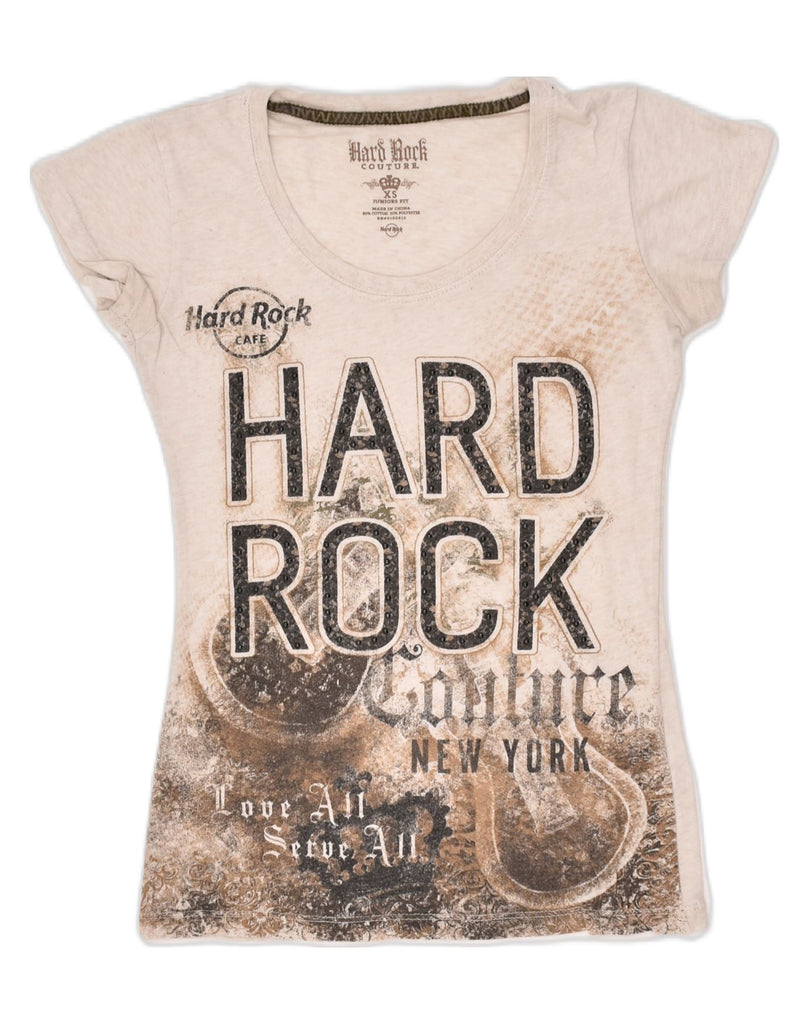 HARD ROCK CAFE Girls New York Graphic T-Shirt Top 14-15 Years XS Off White | Vintage Hard Rock Cafe | Thrift | Second-Hand Hard Rock Cafe | Used Clothing | Messina Hembry 