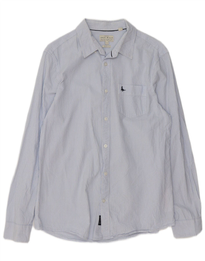 Jack Wills Mens Classic Fit Shirt Medium Blue Pinstripe Cotton