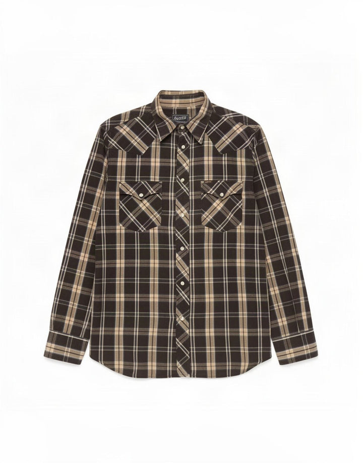 Gas Mens Shirt Large Black Check Cotton
